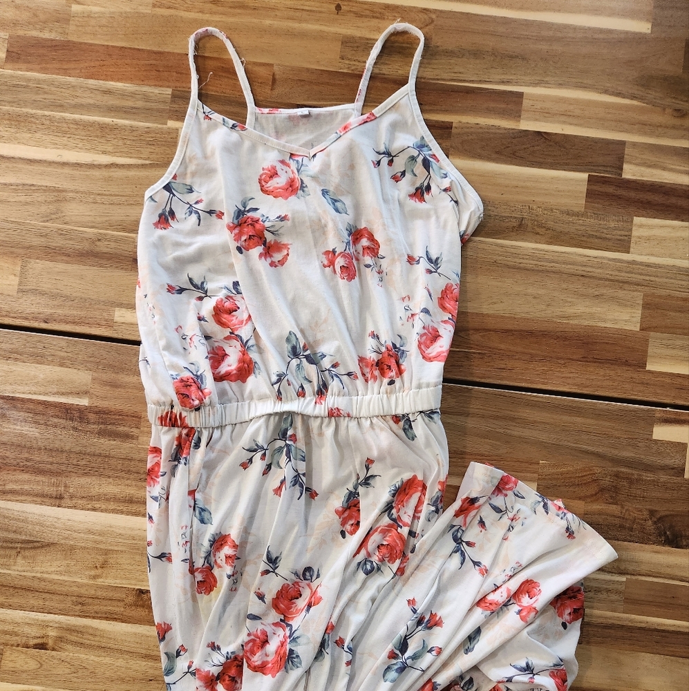 White floral jumpsuit